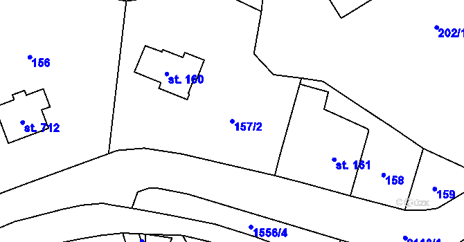 Parcela st. 157/2 v KÚ Nové Město nad Metují, Katastrální mapa