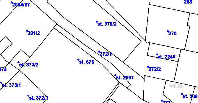 Parcela st. 272/1 v KÚ Nové Město nad Metují, Katastrální mapa