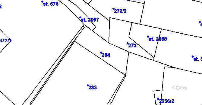 Parcela st. 284 v KÚ Nové Město nad Metují, Katastrální mapa