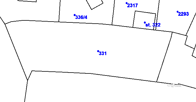 Parcela st. 331 v KÚ Nové Město nad Metují, Katastrální mapa