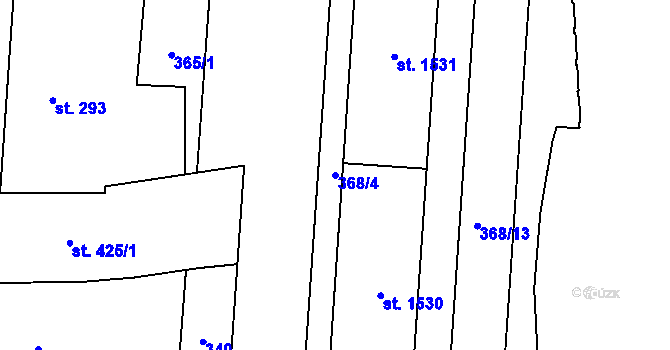 Parcela st. 368/4 v KÚ Nové Město nad Metují, Katastrální mapa