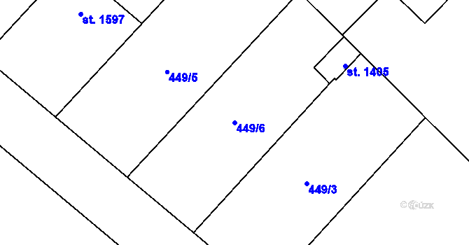 Parcela st. 449/6 v KÚ Nové Město nad Metují, Katastrální mapa