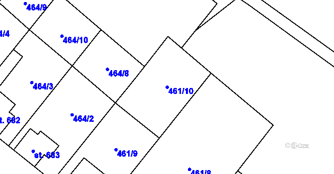 Parcela st. 461/10 v KÚ Nové Město nad Metují, Katastrální mapa
