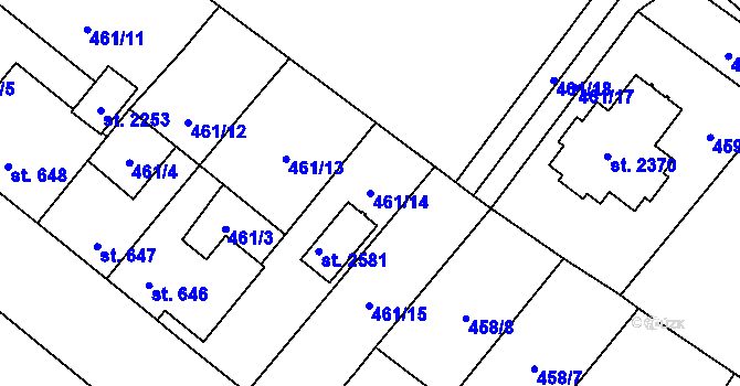 Parcela st. 461/14 v KÚ Nové Město nad Metují, Katastrální mapa