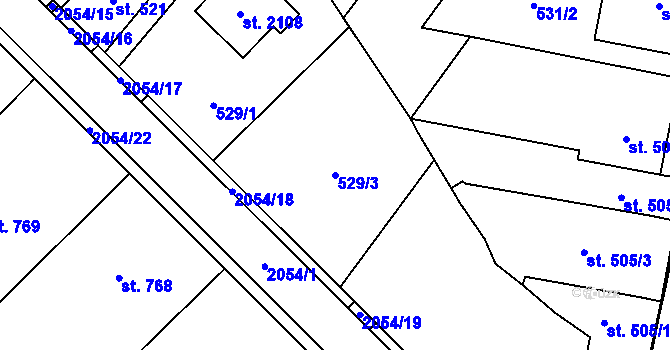 Parcela st. 529/3 v KÚ Nové Město nad Metují, Katastrální mapa