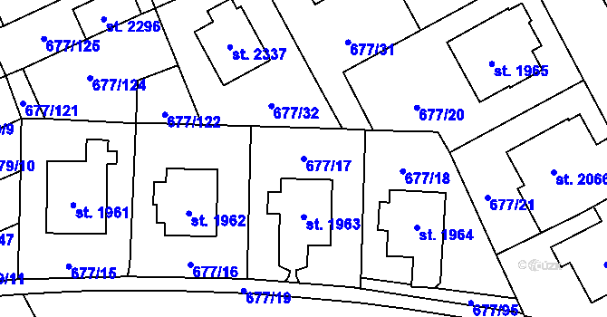 Parcela st. 677/17 v KÚ Nové Město nad Metují, Katastrální mapa