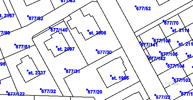 Parcela st. 677/30 v KÚ Nové Město nad Metují, Katastrální mapa