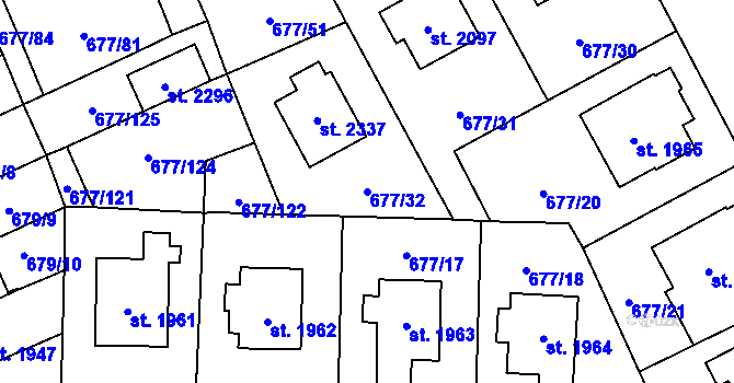 Parcela st. 677/32 v KÚ Nové Město nad Metují, Katastrální mapa