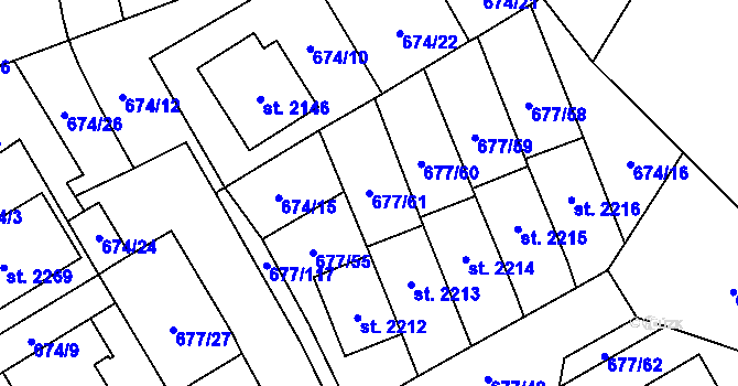 Parcela st. 677/61 v KÚ Nové Město nad Metují, Katastrální mapa