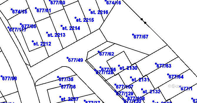 Parcela st. 677/62 v KÚ Nové Město nad Metují, Katastrální mapa