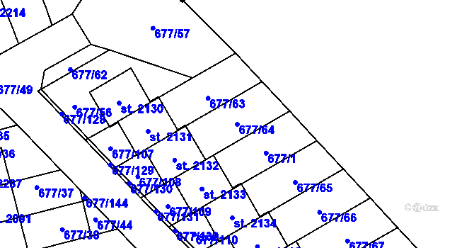Parcela st. 677/64 v KÚ Nové Město nad Metují, Katastrální mapa