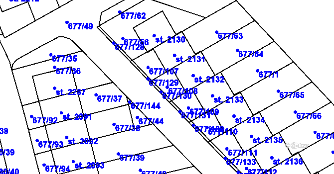 Parcela st. 677/108 v KÚ Nové Město nad Metují, Katastrální mapa