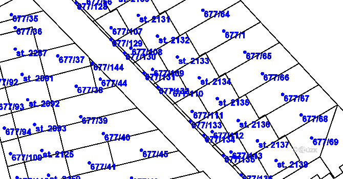 Parcela st. 677/110 v KÚ Nové Město nad Metují, Katastrální mapa