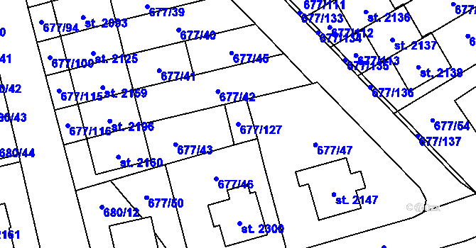 Parcela st. 677/127 v KÚ Nové Město nad Metují, Katastrální mapa