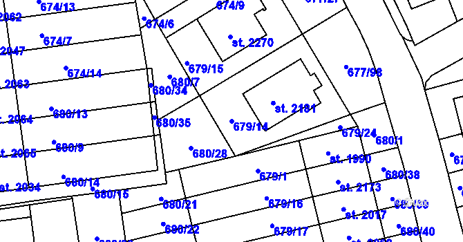 Parcela st. 679/14 v KÚ Nové Město nad Metují, Katastrální mapa