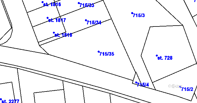 Parcela st. 715/35 v KÚ Nové Město nad Metují, Katastrální mapa