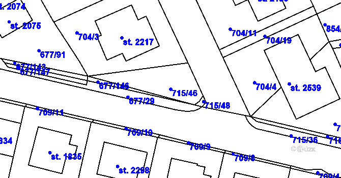 Parcela st. 715/46 v KÚ Nové Město nad Metují, Katastrální mapa