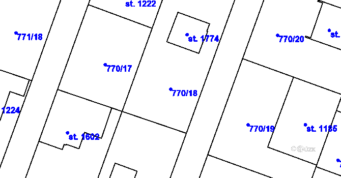 Parcela st. 770/18 v KÚ Nové Město nad Metují, Katastrální mapa