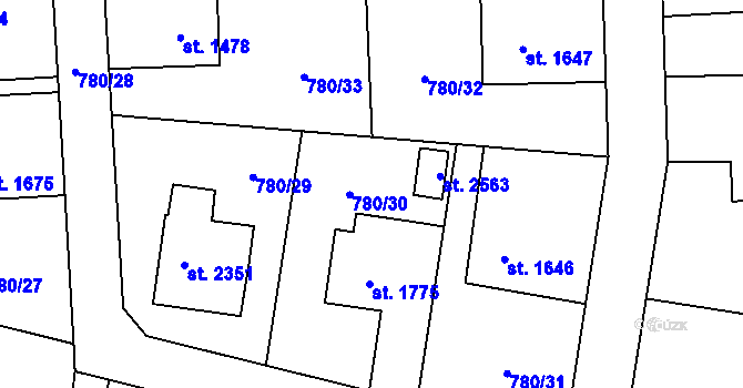 Parcela st. 780/30 v KÚ Nové Město nad Metují, Katastrální mapa
