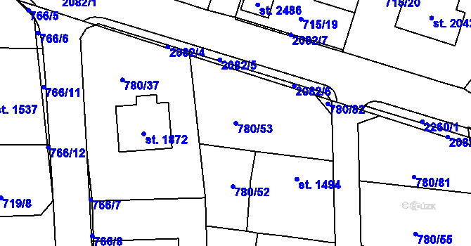 Parcela st. 780/53 v KÚ Nové Město nad Metují, Katastrální mapa