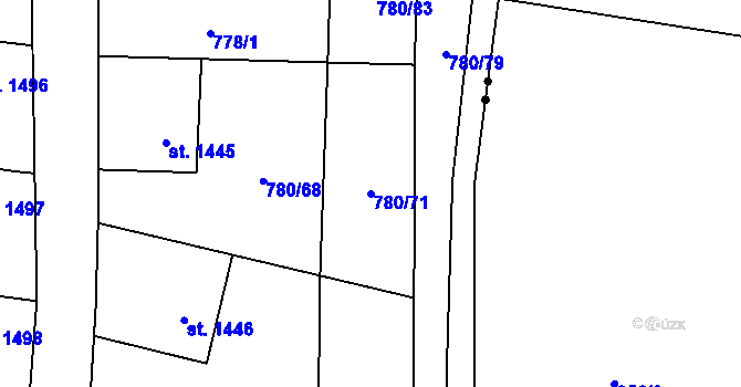 Parcela st. 780/71 v KÚ Nové Město nad Metují, Katastrální mapa