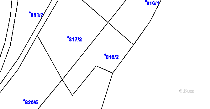 Parcela st. 816/2 v KÚ Nové Město nad Metují, Katastrální mapa
