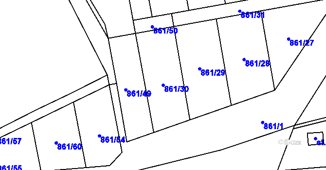 Parcela st. 861/30 v KÚ Nové Město nad Metují, Katastrální mapa
