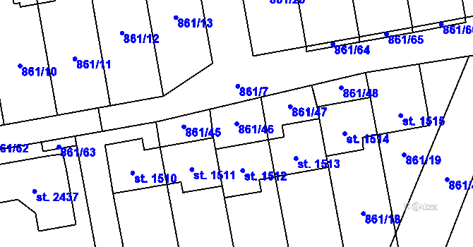 Parcela st. 861/46 v KÚ Nové Město nad Metují, Katastrální mapa