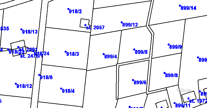 Parcela st. 899/4 v KÚ Nové Město nad Metují, Katastrální mapa