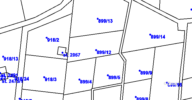Parcela st. 899/12 v KÚ Nové Město nad Metují, Katastrální mapa