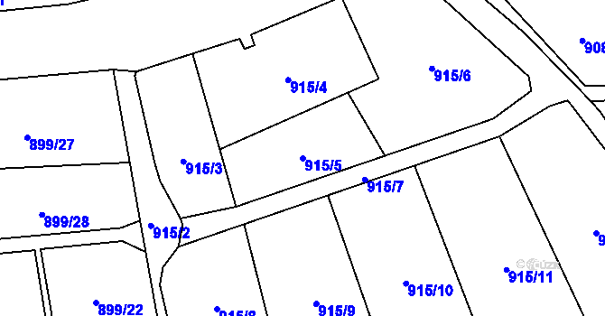 Parcela st. 915/5 v KÚ Nové Město nad Metují, Katastrální mapa