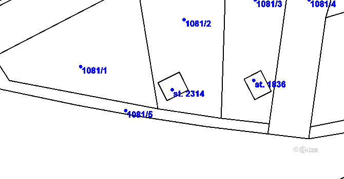 Parcela st. 2314 v KÚ Nové Město nad Metují, Katastrální mapa