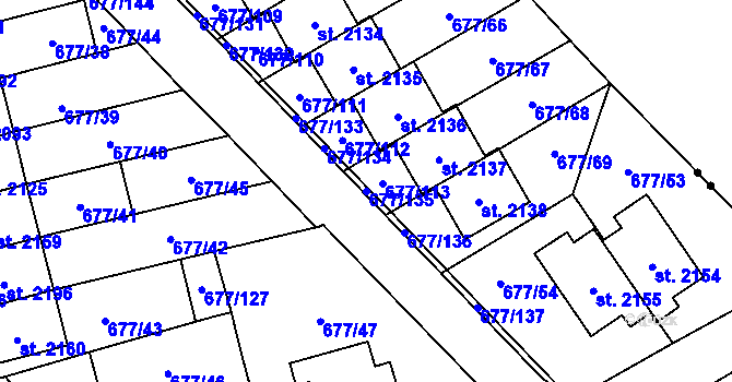 Parcela st. 677/135 v KÚ Nové Město nad Metují, Katastrální mapa