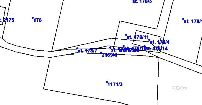 Parcela st. 2169/4 v KÚ Nové Město nad Metují, Katastrální mapa