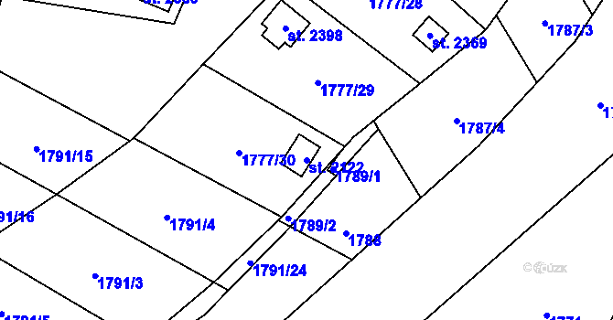 Parcela st. 2122 v KÚ Nové Město nad Metují, Katastrální mapa
