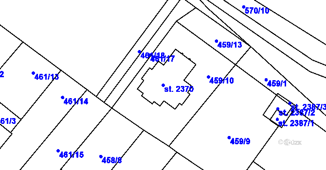 Parcela st. 2370 v KÚ Nové Město nad Metují, Katastrální mapa
