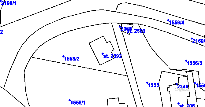 Parcela st. 2392 v KÚ Nové Město nad Metují, Katastrální mapa