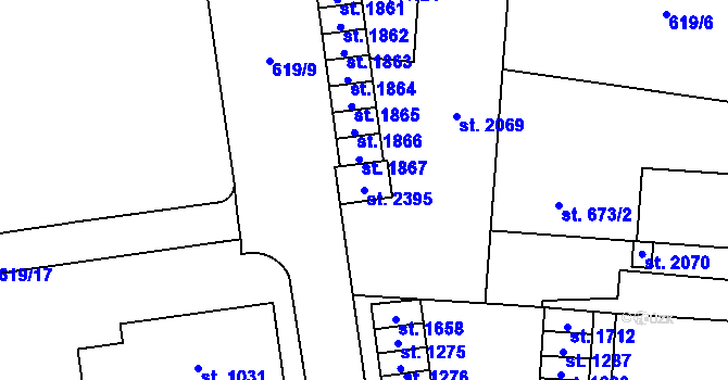Parcela st. 2395 v KÚ Nové Město nad Metují, Katastrální mapa
