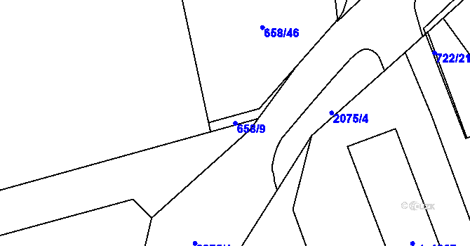 Parcela st. 658/9 v KÚ Nové Město nad Metují, Katastrální mapa