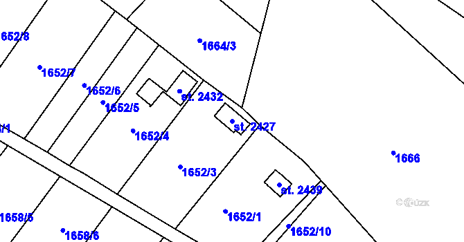 Parcela st. 2427 v KÚ Nové Město nad Metují, Katastrální mapa