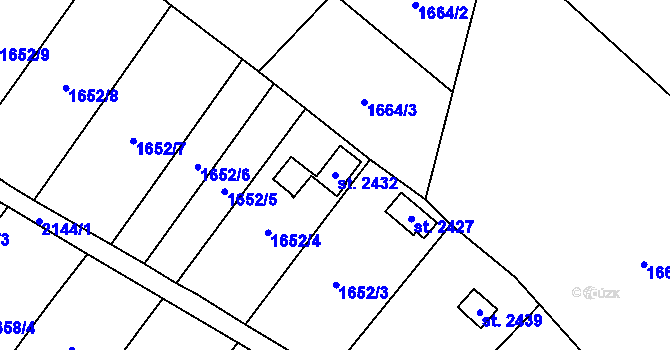 Parcela st. 2432 v KÚ Nové Město nad Metují, Katastrální mapa