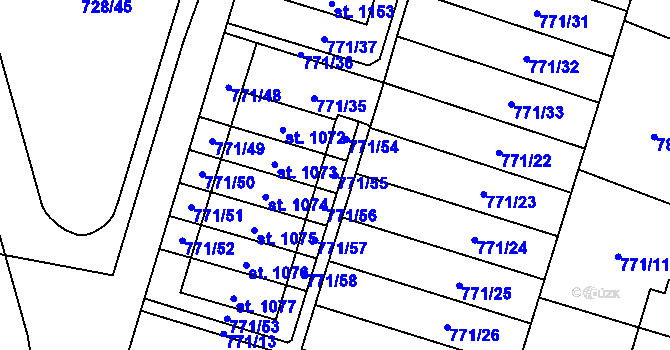 Parcela st. 771/55 v KÚ Nové Město nad Metují, Katastrální mapa