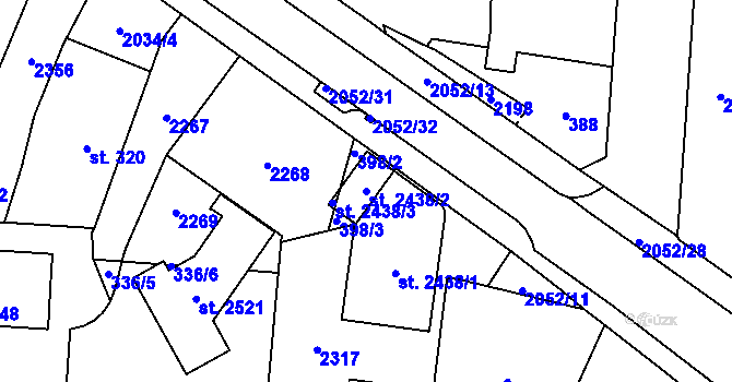 Parcela st. 2438/2 v KÚ Nové Město nad Metují, Katastrální mapa
