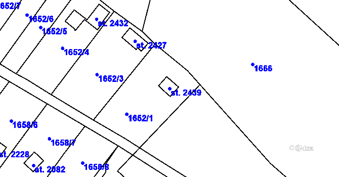 Parcela st. 2439 v KÚ Nové Město nad Metují, Katastrální mapa