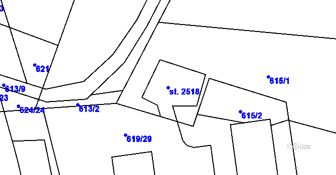 Parcela st. 2518 v KÚ Nové Město nad Metují, Katastrální mapa
