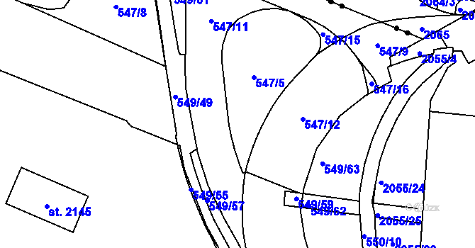 Parcela st. 548/5 v KÚ Nové Město nad Metují, Katastrální mapa