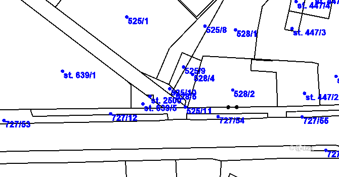 Parcela st. 525/10 v KÚ Nové Město nad Metují, Katastrální mapa