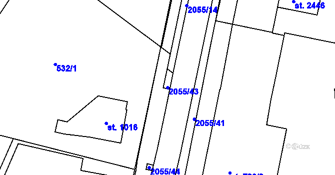 Parcela st. 2055/43 v KÚ Nové Město nad Metují, Katastrální mapa