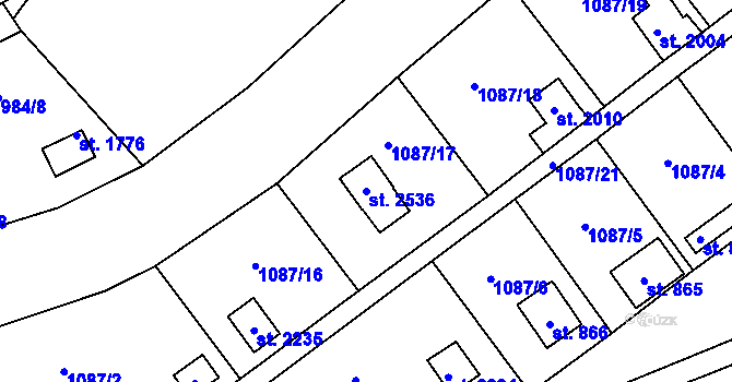 Parcela st. 2536 v KÚ Nové Město nad Metují, Katastrální mapa