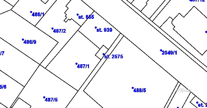 Parcela st. 2575 v KÚ Nové Město nad Metují, Katastrální mapa